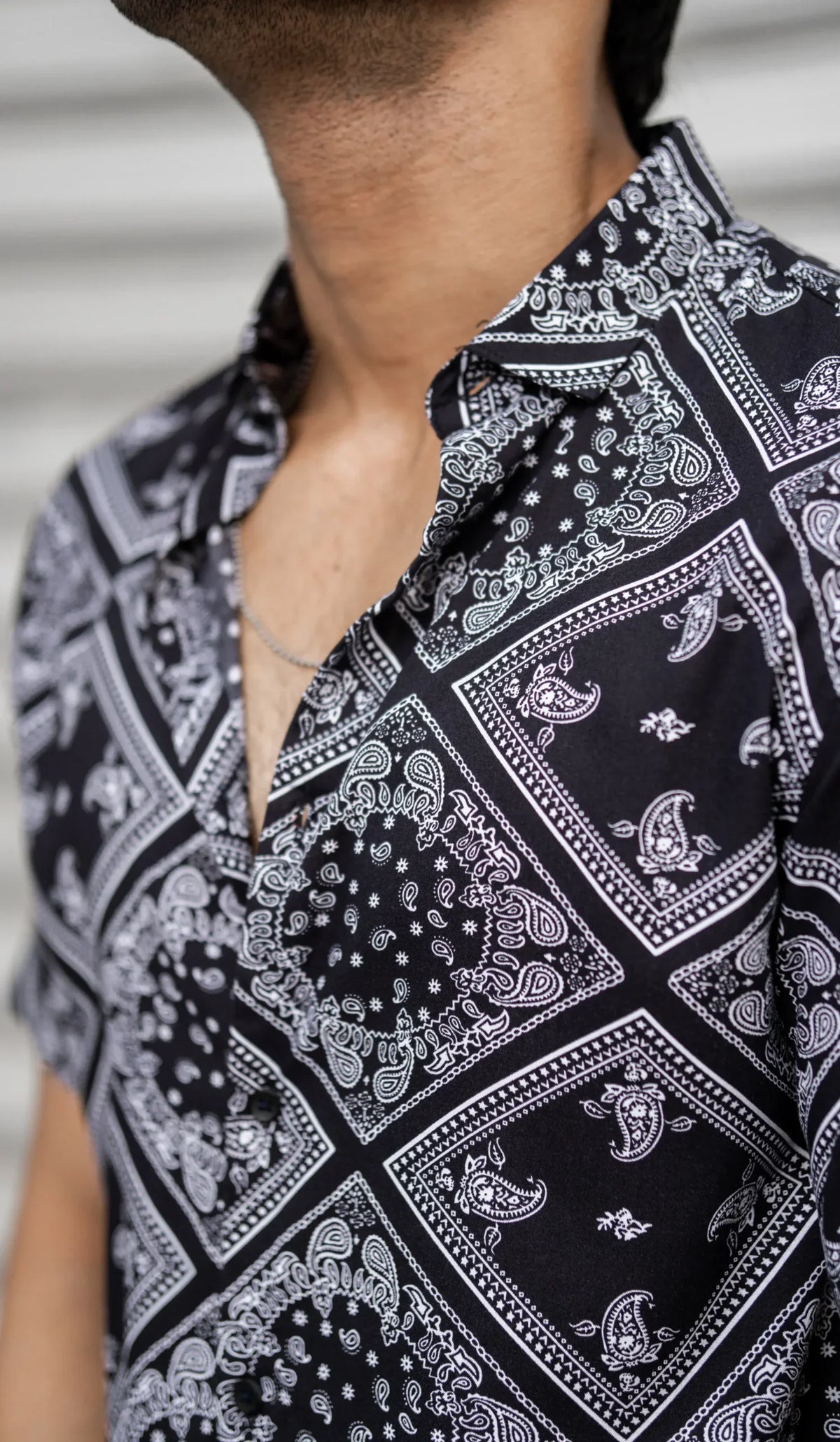 Black Abstract Rayon Half Sleeves Shirt image 5