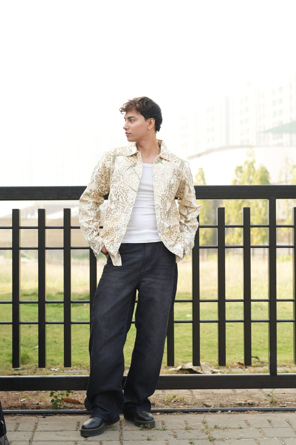Olive Nest Printed Oversized Shacket image 4