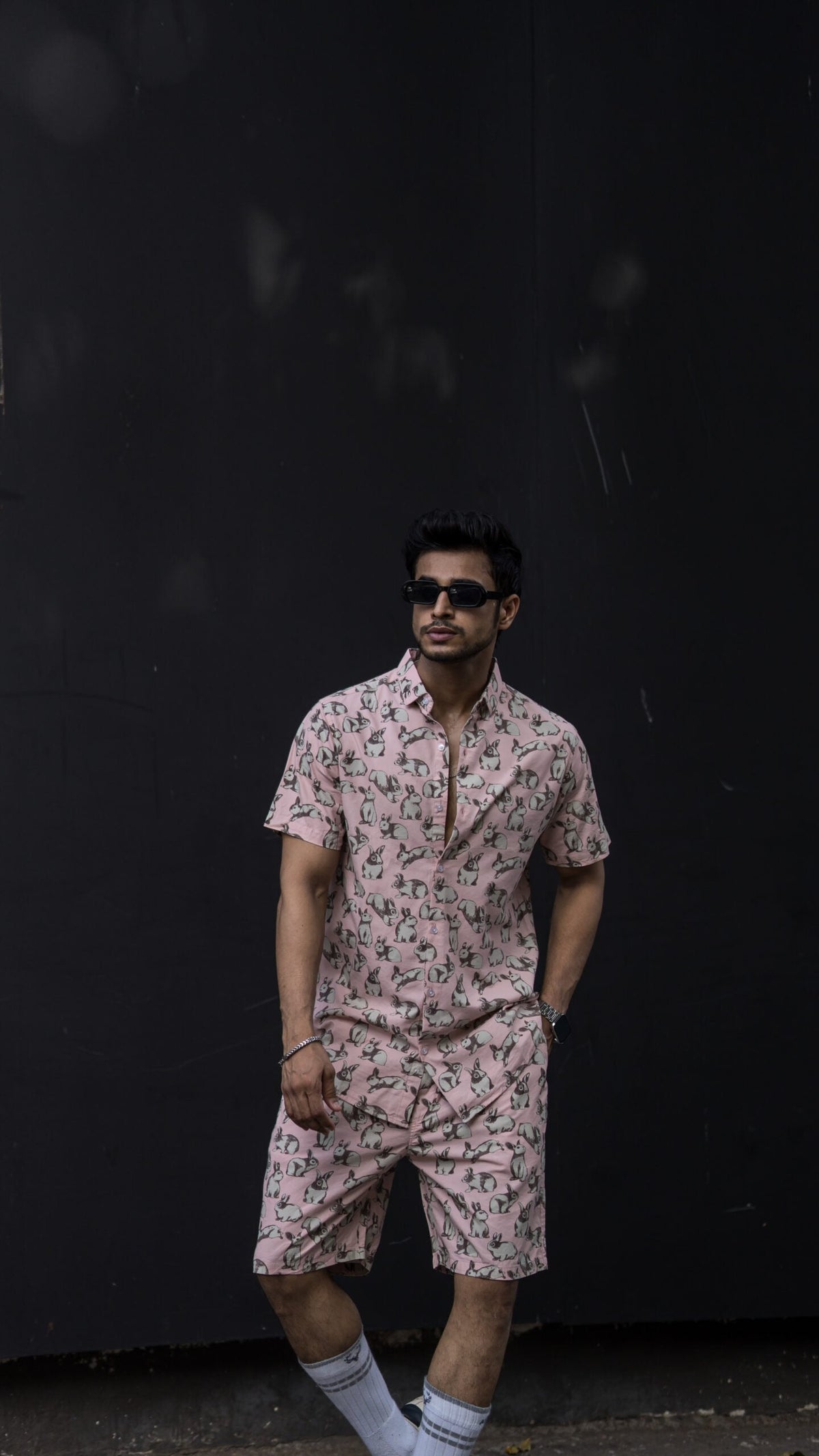 PINKISH RABIT PRINT CORD SET image 4
