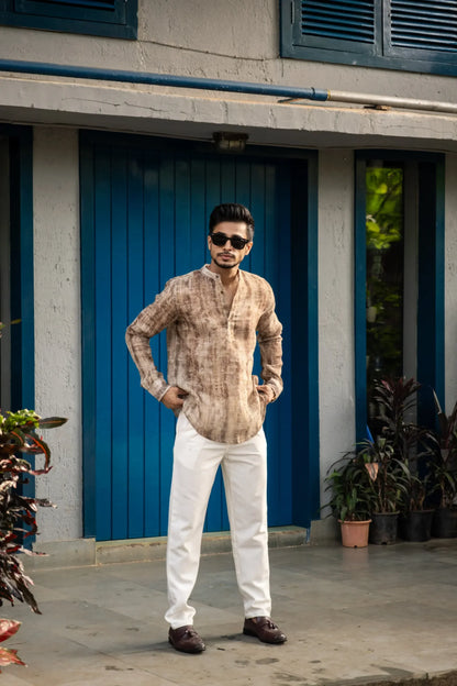 Abstract Printed Full Sleeves Kurta image 2