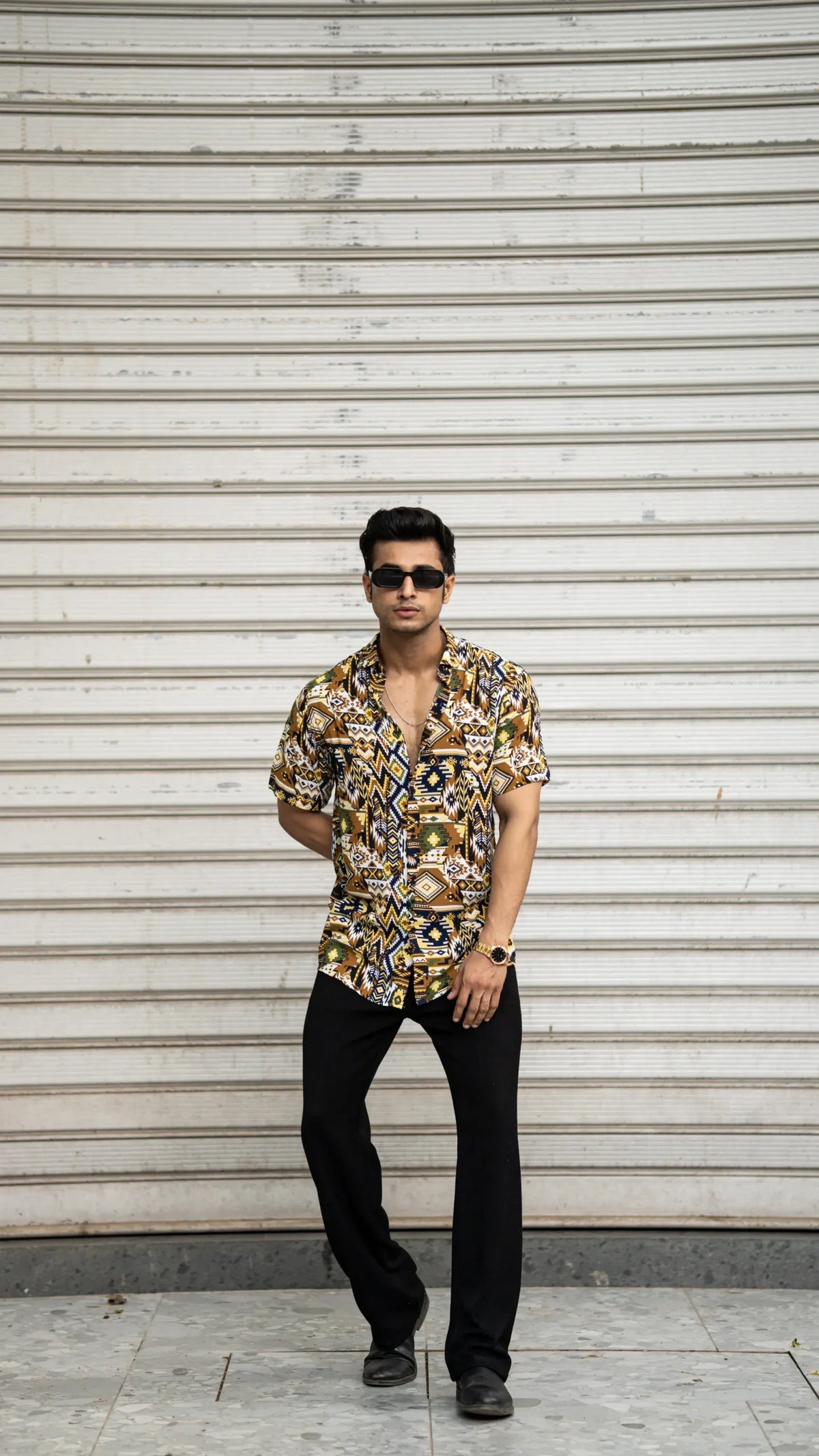 Multi Colour Abstract Printed Rayon Half Sleeves Shirt image 3