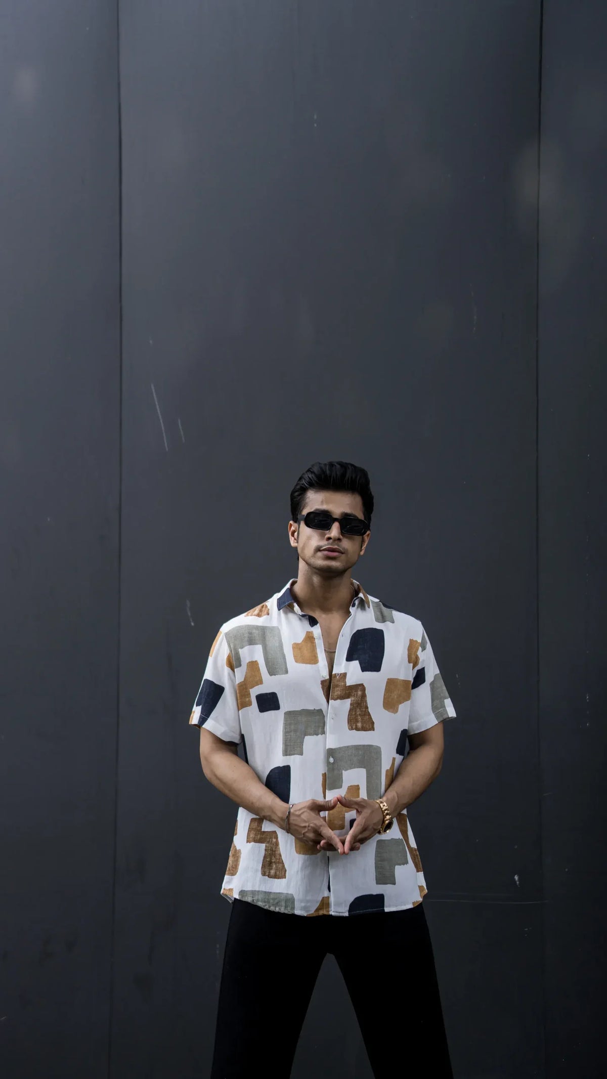 MULTI COLOUR ABSTRACT PRINTED RAYON HALF SLEEVES SHIRT image 4