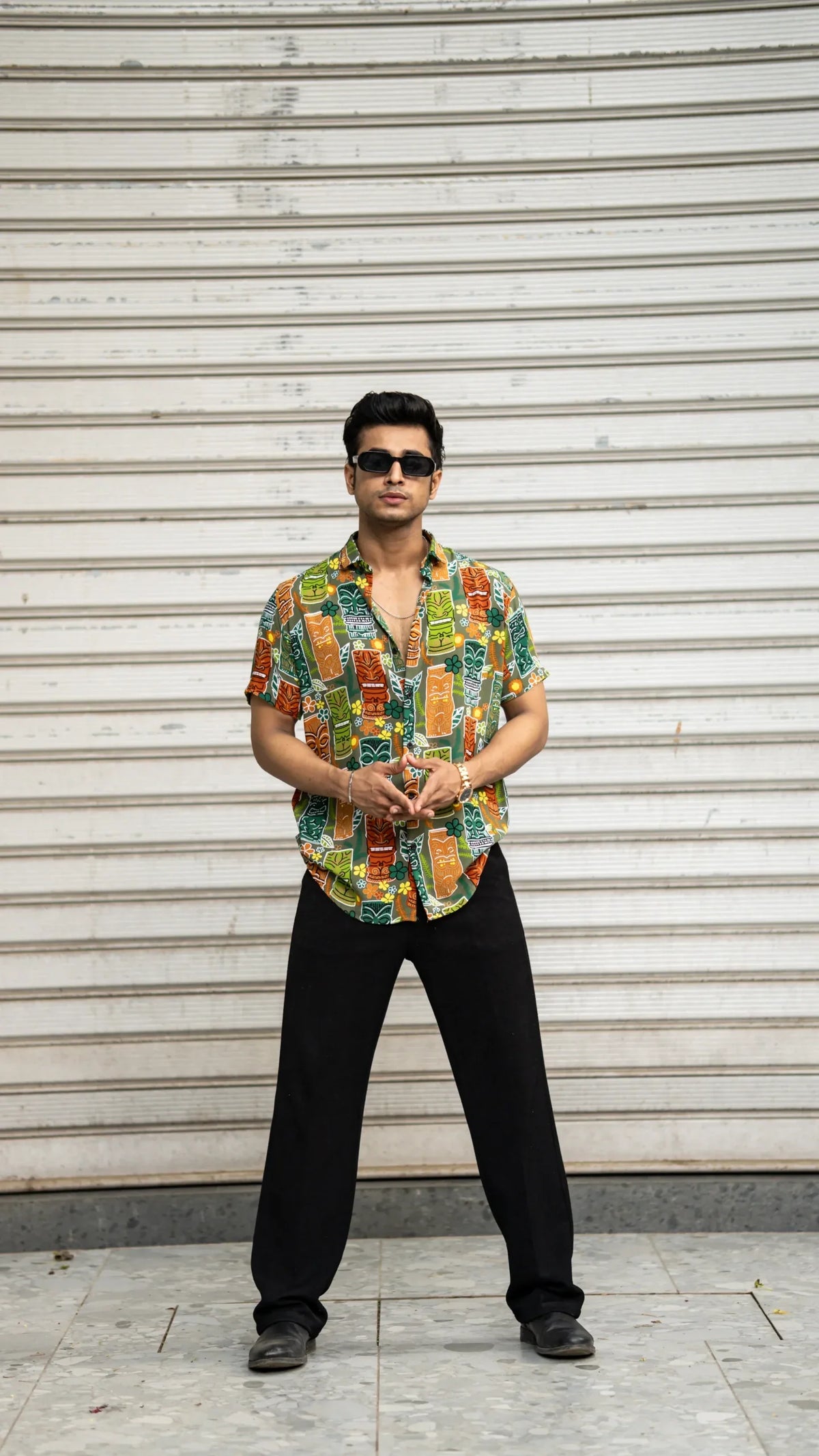 Multi Colour Tribal Print Rayon Half Sleeves Shirt image 3