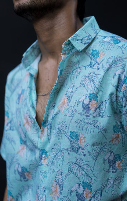 TROPICAL PARROT PRINT CORD SET image 1