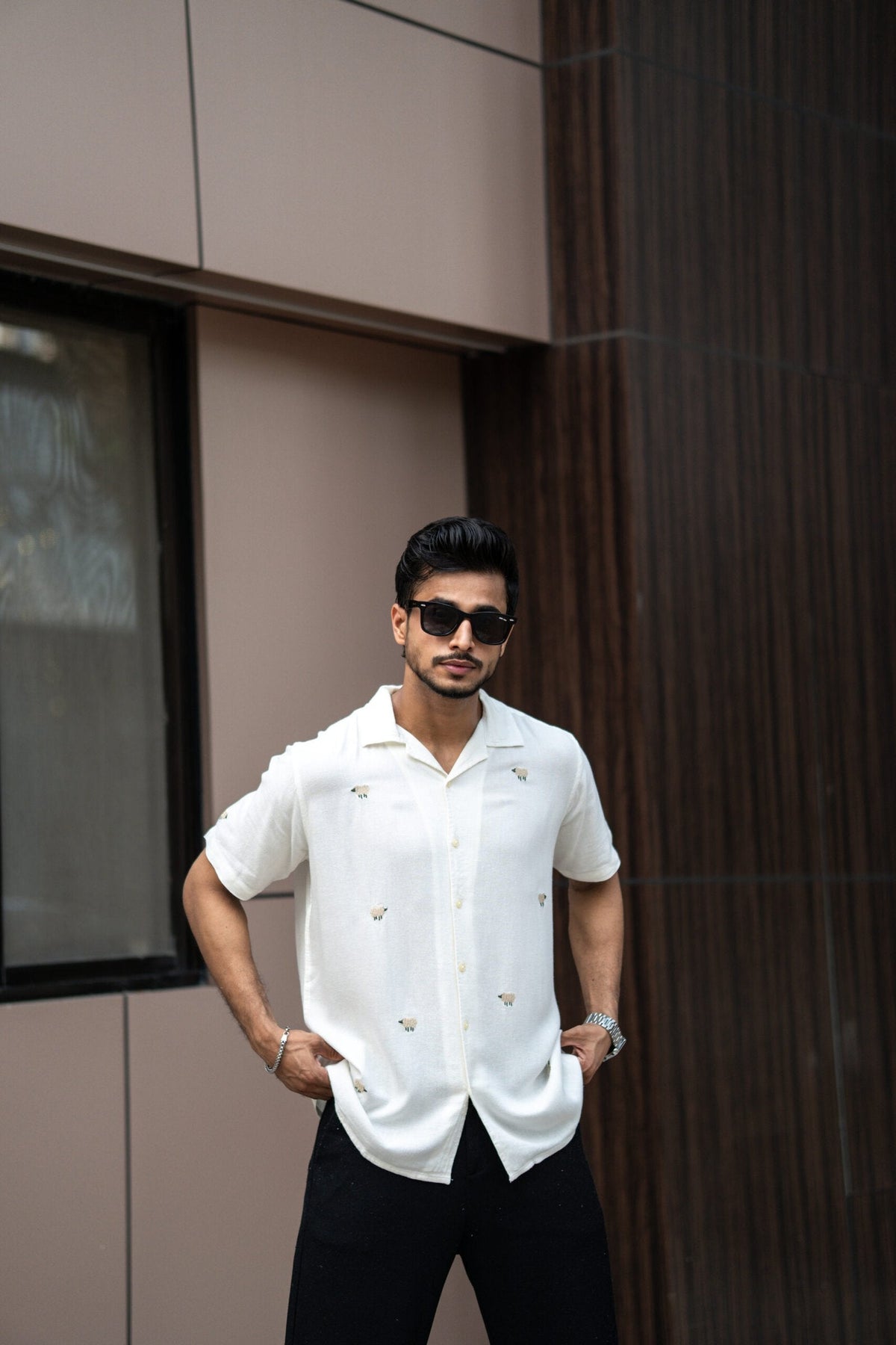 SHEEP EMBRODIERY HALF SLEEVES SHIRT image 4