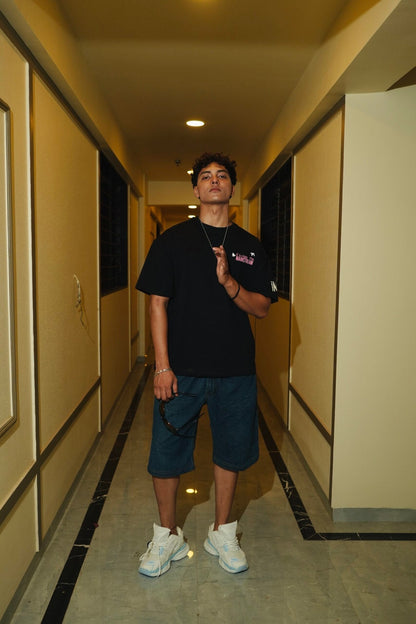 Black Printed Heavy GSM Oversized T-Shirt image 5