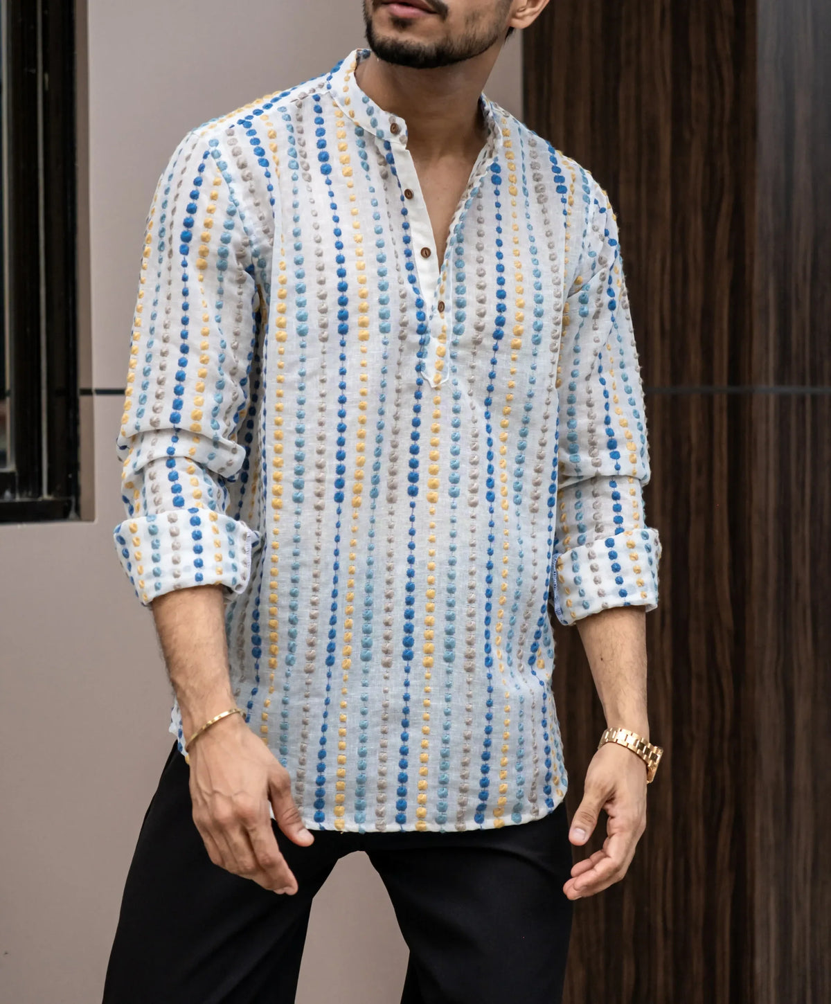 Multi Colored Boota Embroidered Full Sleeves Kurta image 1
