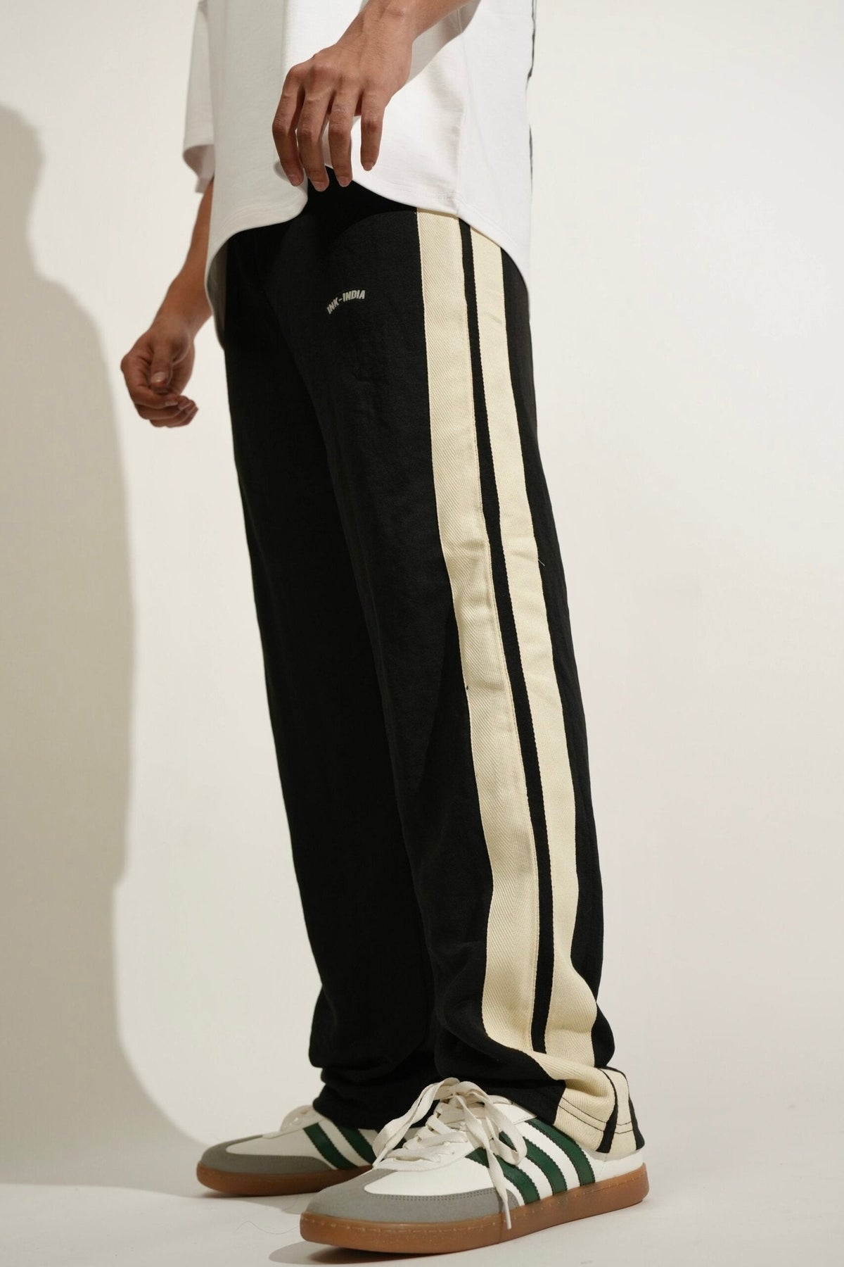 Black Side Seam Drawstring Track Pants image 2