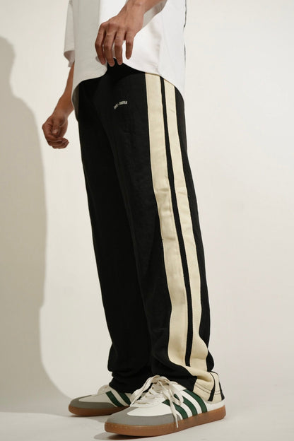 Black Side Seam Drawstring Track Pants image 2