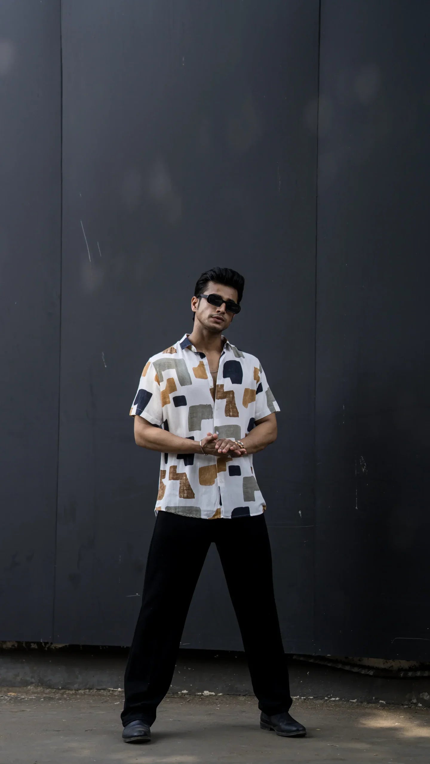 MULTI COLOUR ABSTRACT PRINTED RAYON HALF SLEEVES SHIRT image 0