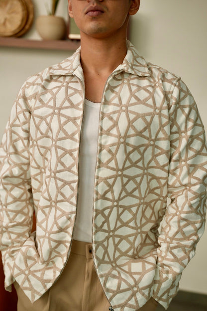 Dune Web Oversized Embroidered Shacket image 0