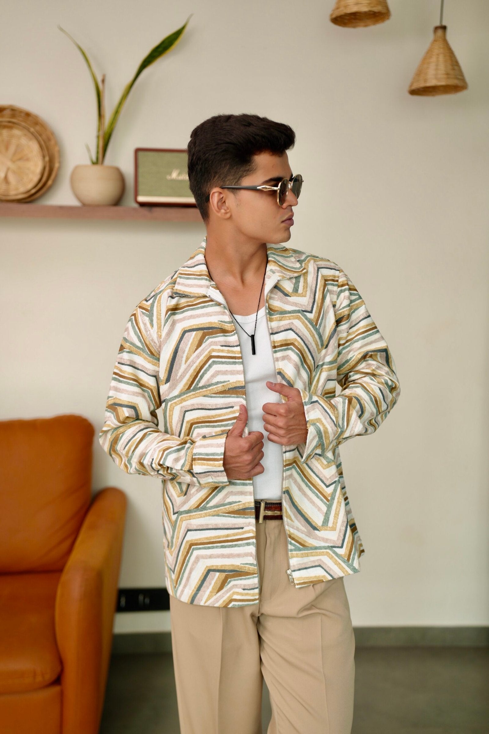 Sierra Stripe Oversized Embroidered Shacket image 0
