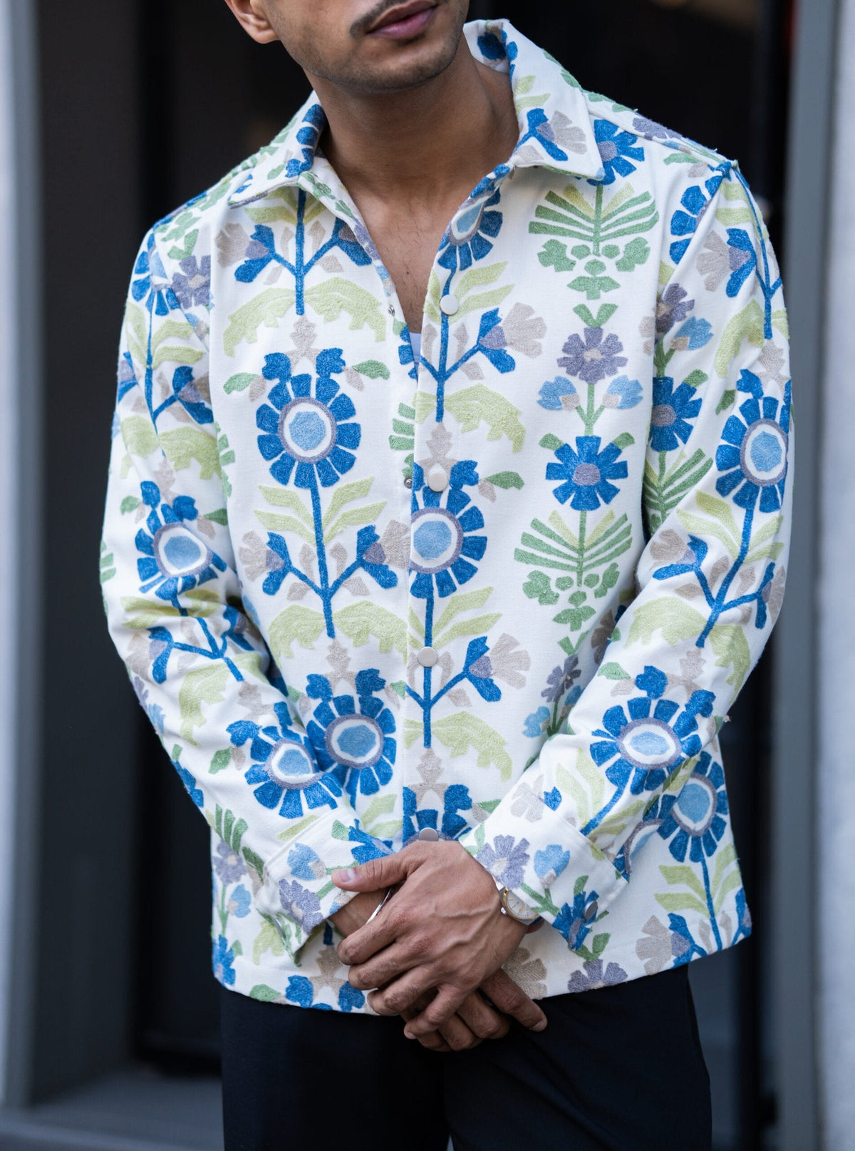 MULTI COLOUR EMBROIDERED OVERSIZED SHACKET image 1