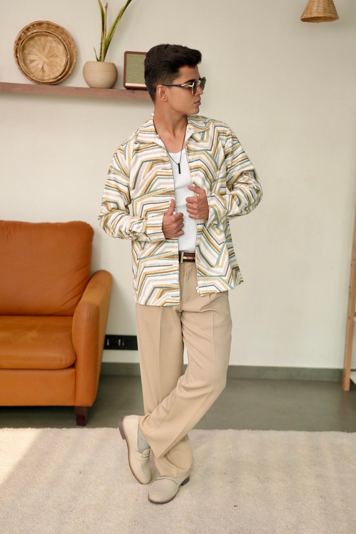 Sierra Stripe Oversized Embroidered Shacket image 1