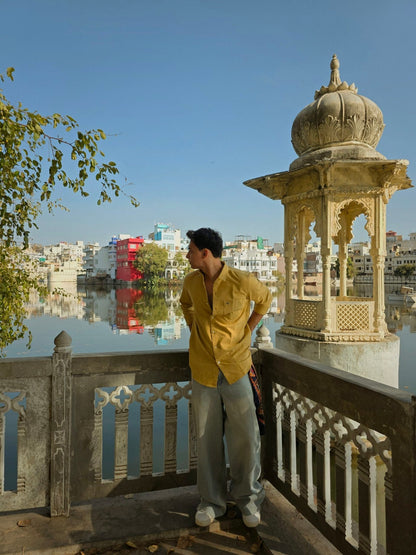 Mustard Yellow F/S Linen Shirt image 1