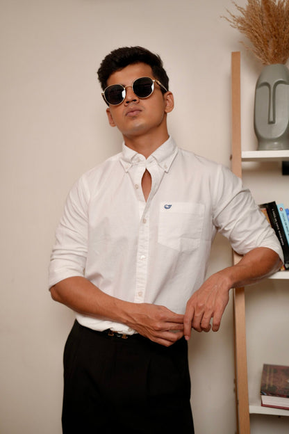 Plain White Oxford Shirt image 1