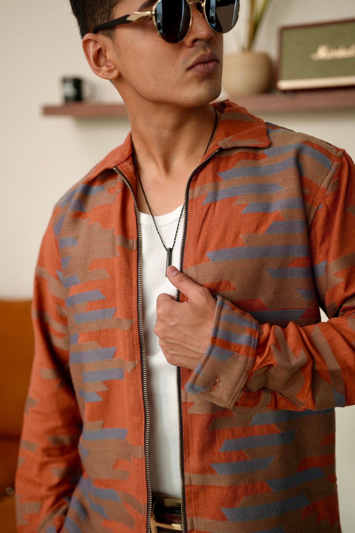 Brick Wave Oversized Printed Shacket image 3