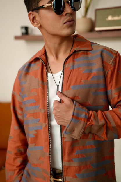 Brick Wave Oversized Printed Shacket image 3