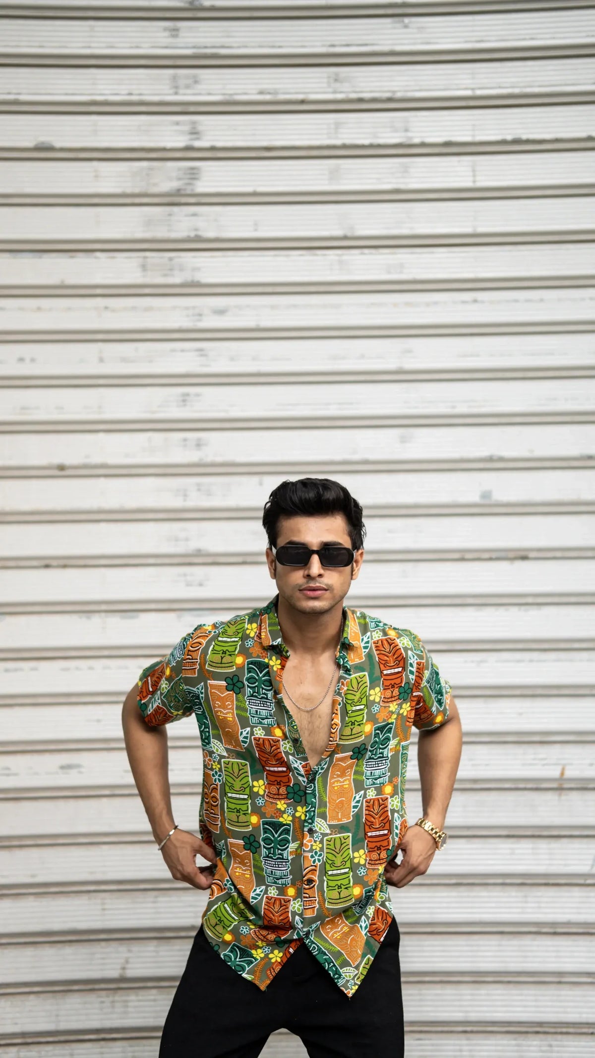 Multi Colour Tribal Print Rayon Half Sleeves Shirt image 2