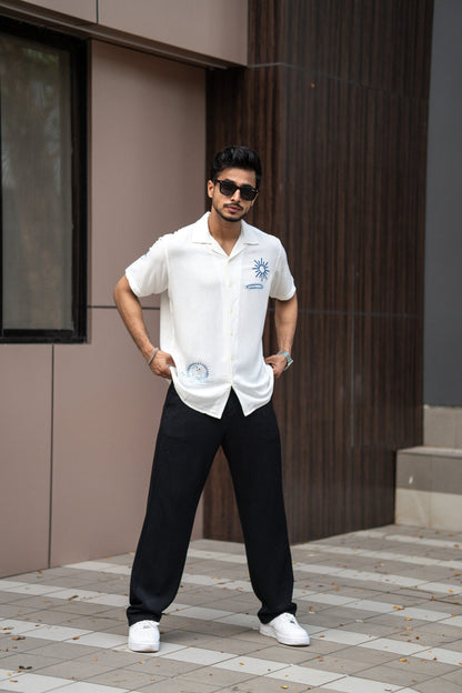HALF SLEEVES SUN EMBRODIERY SHIRT image 0