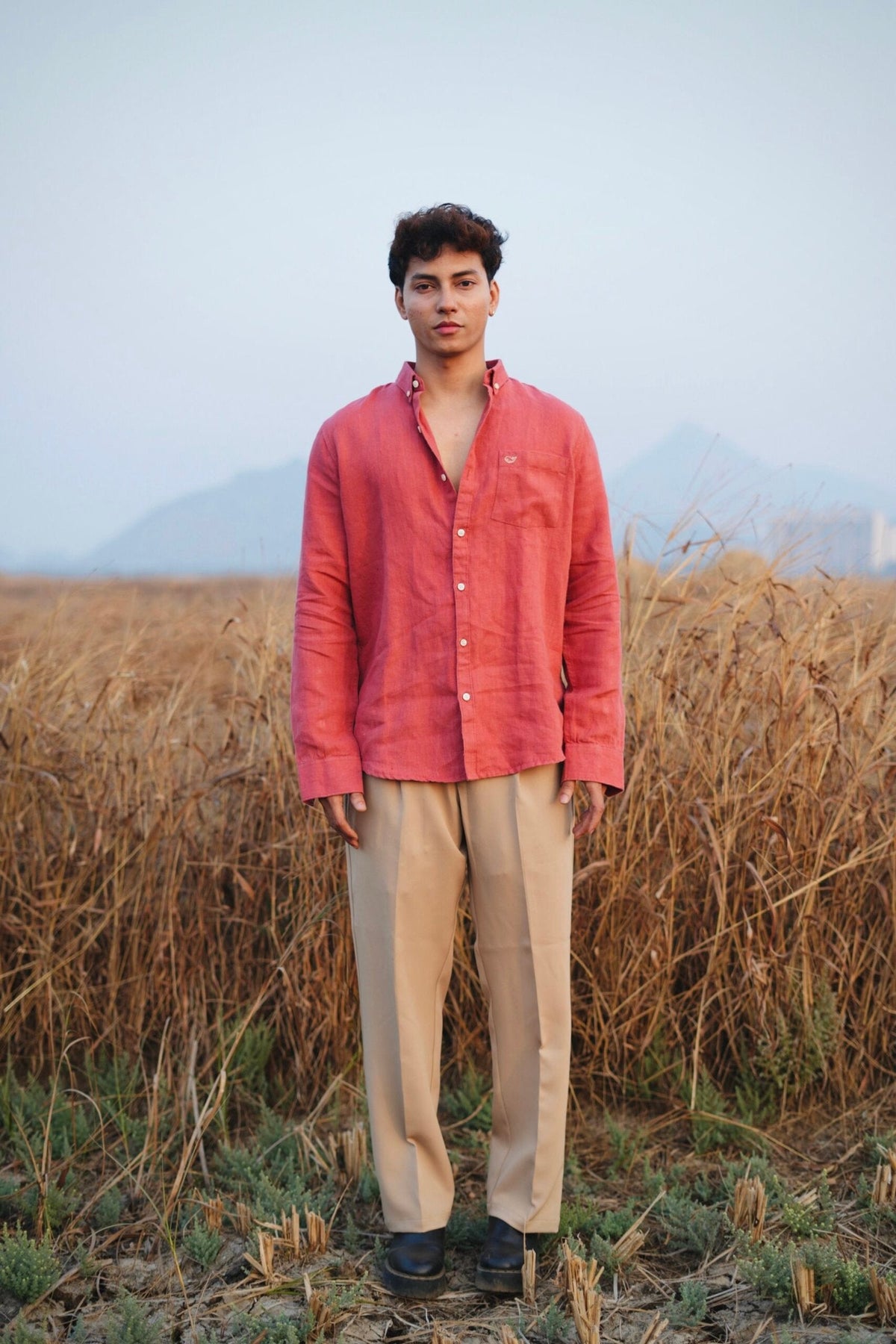 ORANGE FLAME LINEN SHIRT image 2
