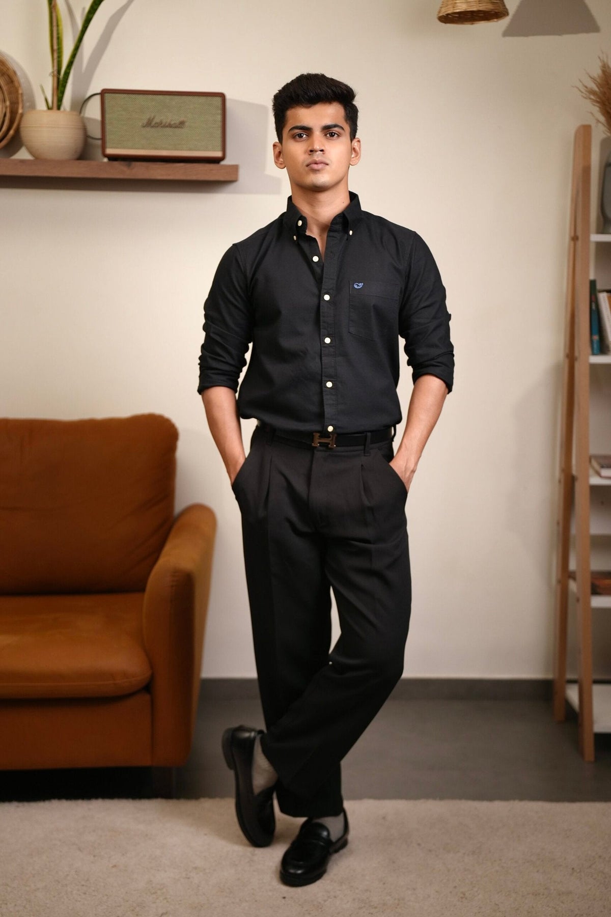 Plain Black Oxford Shirt image 4