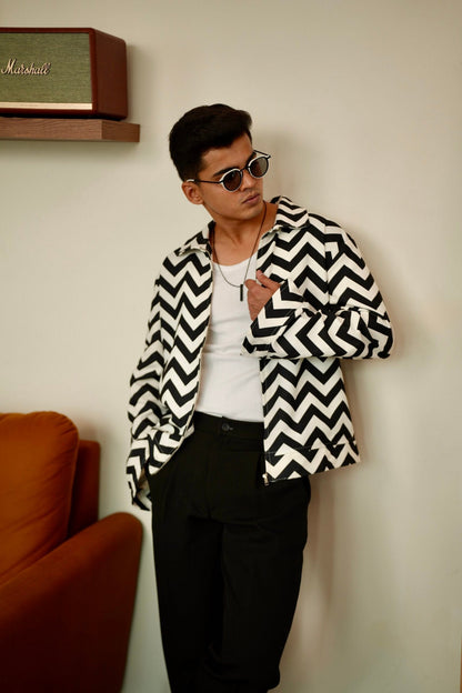Zig Zag Oversized Printed Shacket image 2