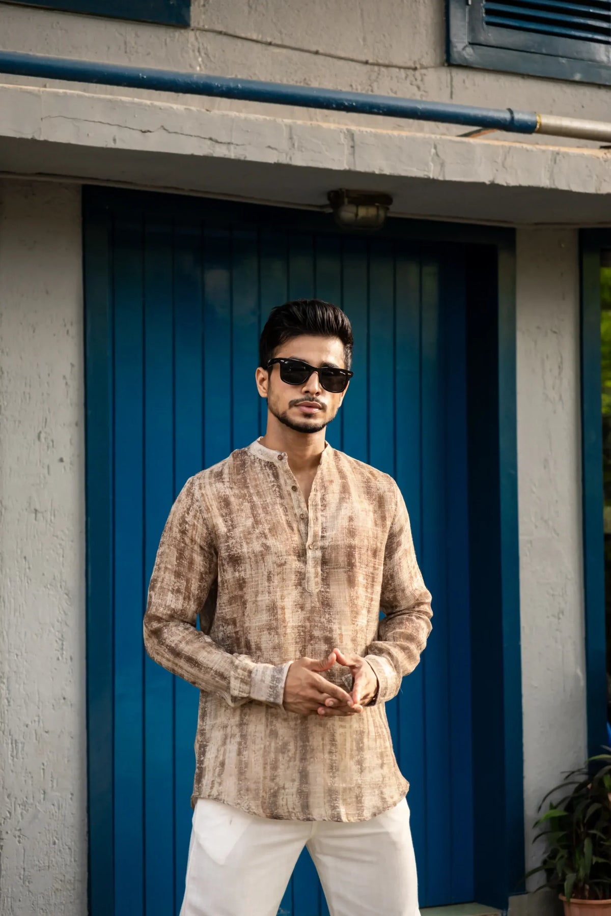 Abstract Printed Full Sleeves Kurta image 1