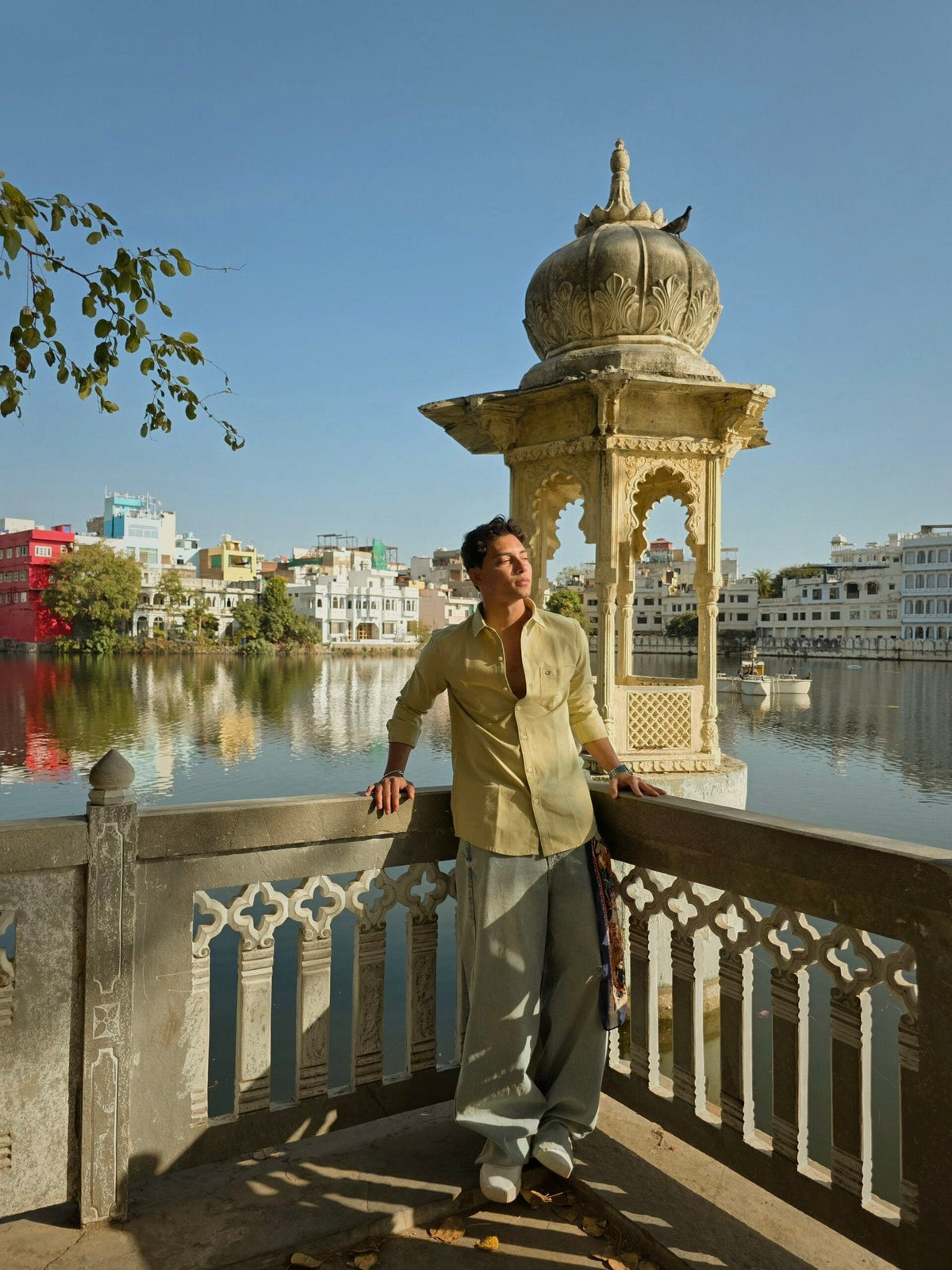 Greenish Yellow F/S Linen Shirt image 2