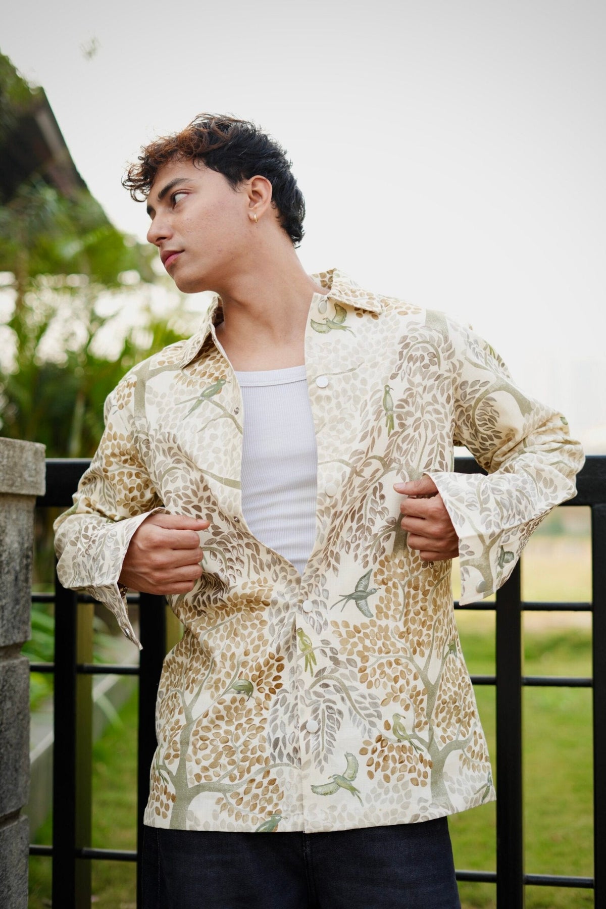 Olive Nest Printed Oversized Shacket image 2