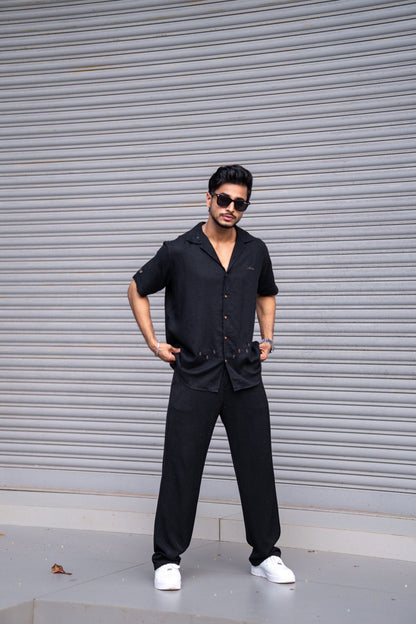 BLACK EMBRODIERY HALF SLEEVES SHIRT image 4
