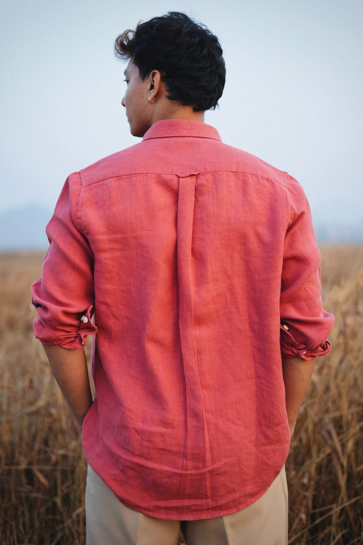 ORANGE FLAME LINEN SHIRT image 1