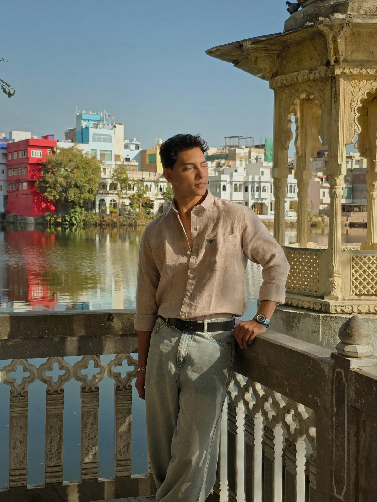 Pastel Pink F/S Linen Shirt image 2