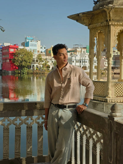 Pastel Pink F/S Linen Shirt image 2