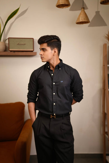 Plain Black Oxford Shirt image 0