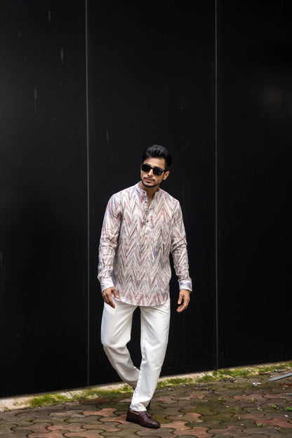 Zizag Printed Full Sleeves Kurta image 5