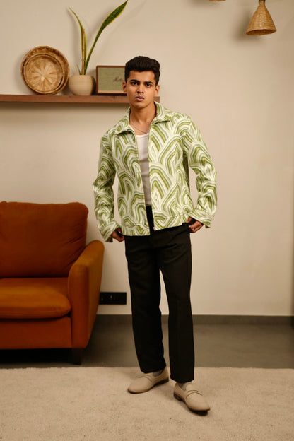 Forest Flow Oversized Embroidered Shacket image 1