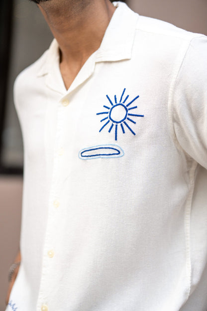 HALF SLEEVES SUN EMBRODIERY SHIRT image 1