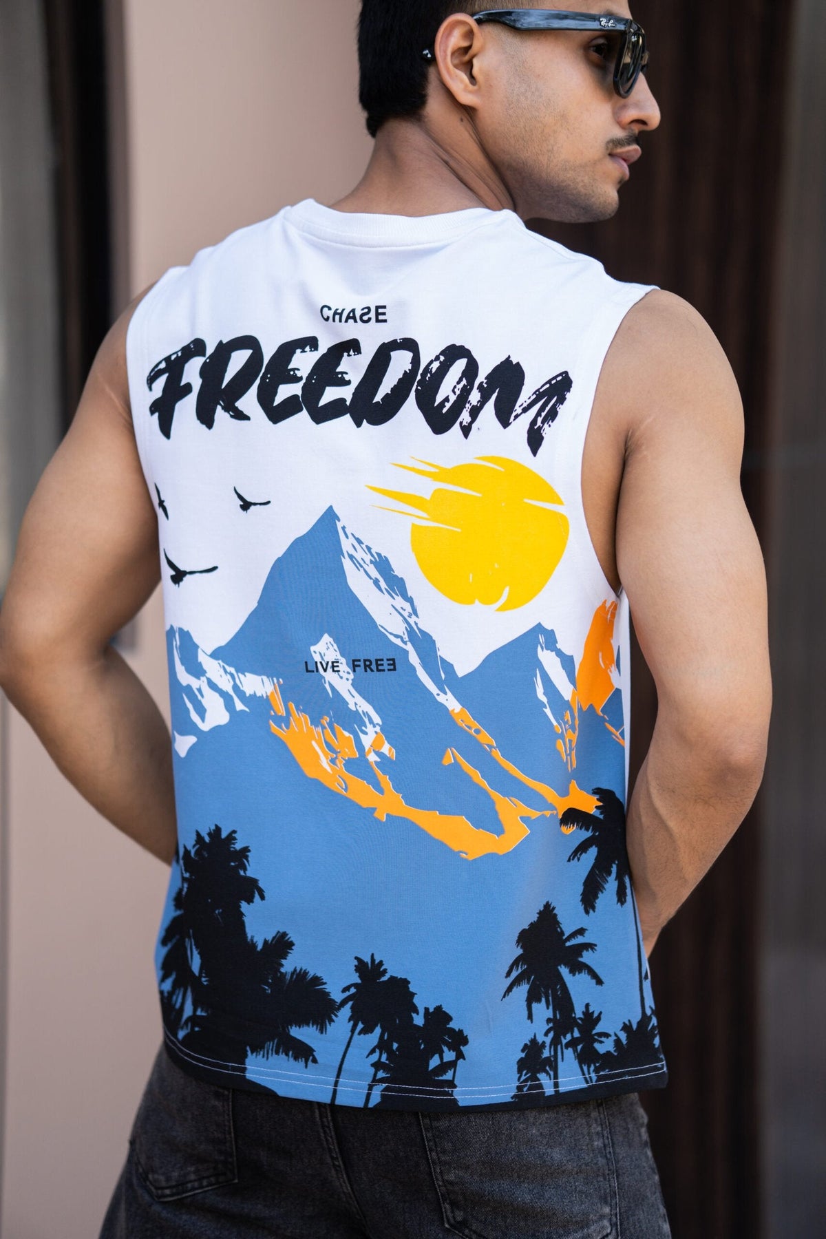 White Printed Sando In Premium Fabric image 4