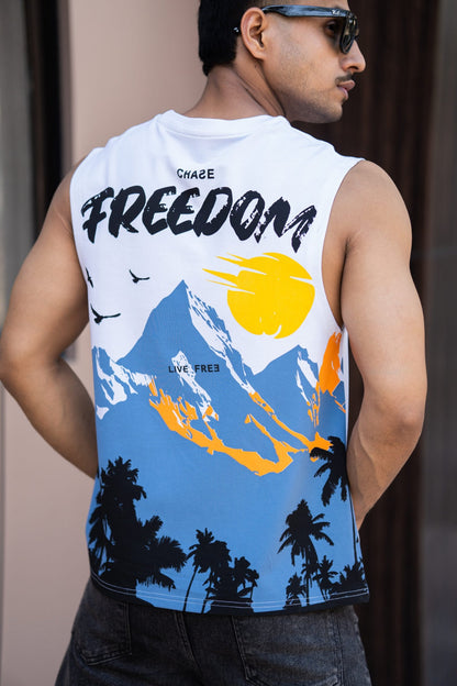 White Printed Sando In Premium Fabric image 4