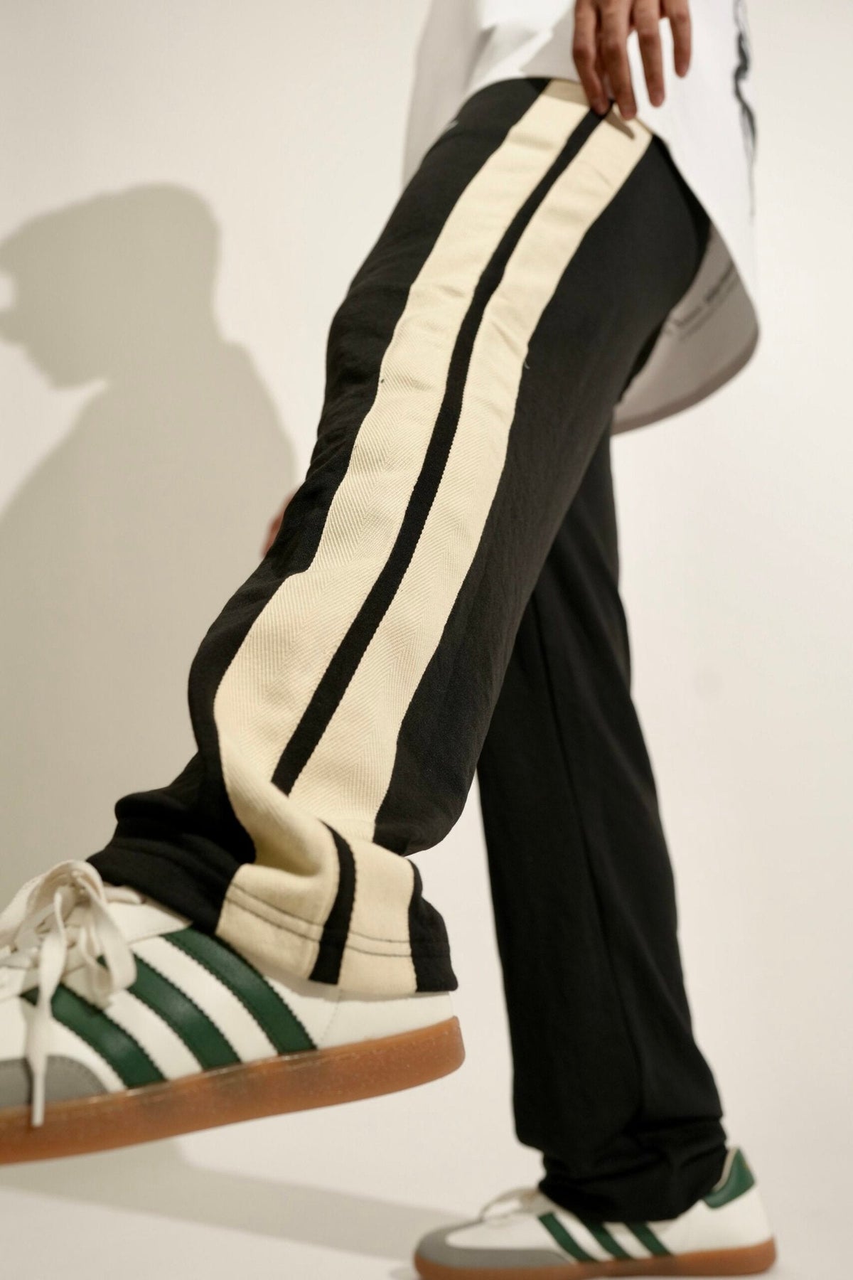 Black Side Seam Drawstring Track Pants image 0