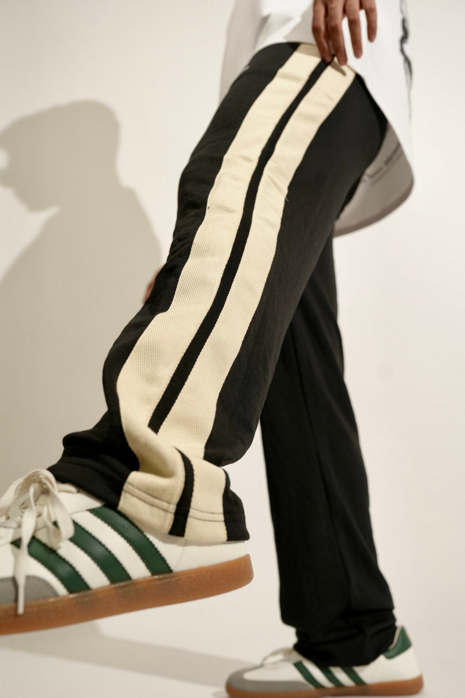 Black Side Seam Drawstring Track Pants image 0
