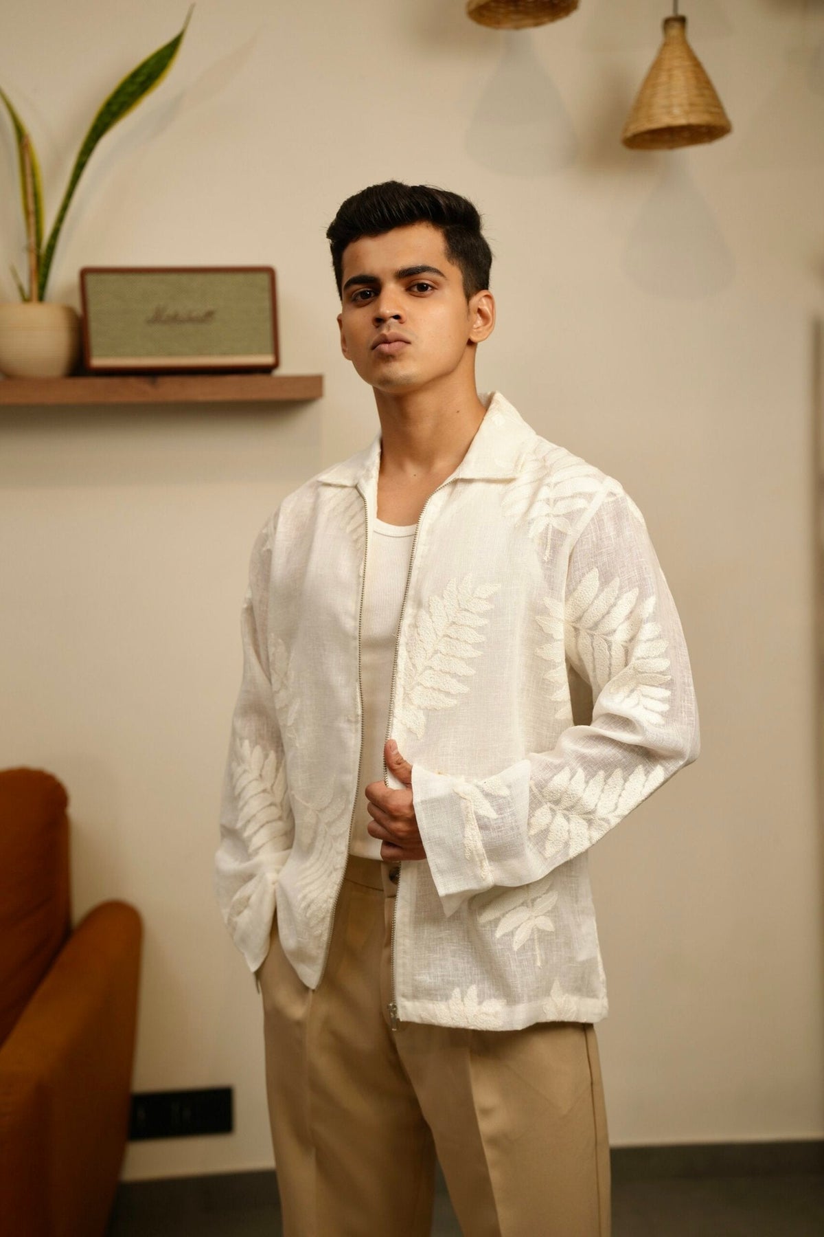 Whisper Leaf Oversized Embroidered Shacket image 3