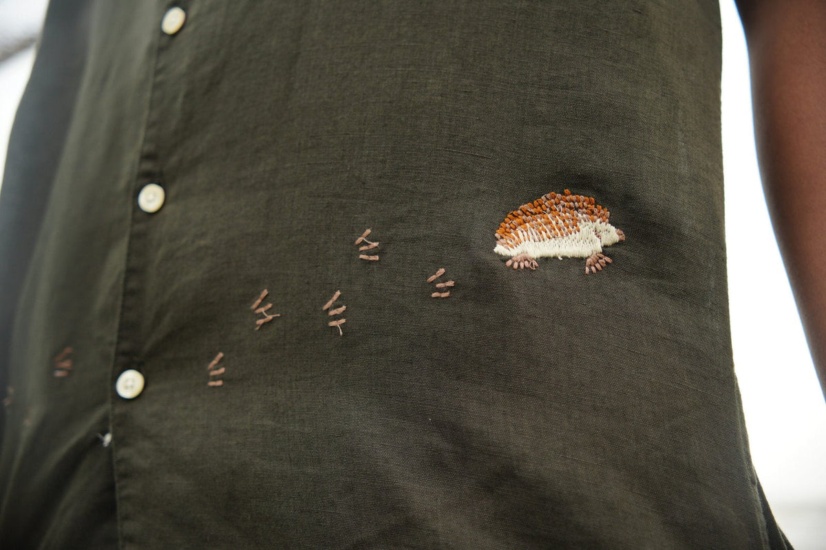 Olive H/S Shirt Embroidered Escape image 2