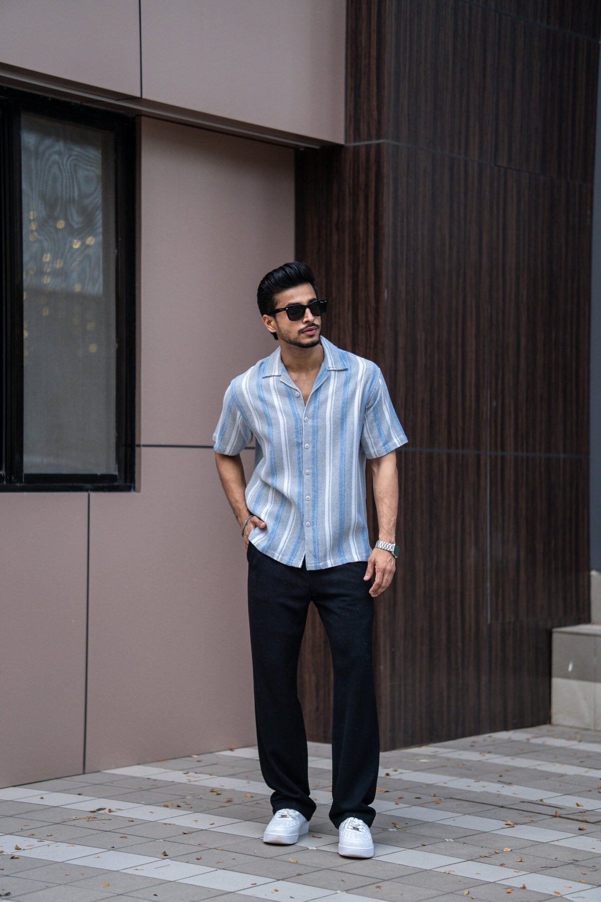 HALF SLEEVES STRUCTURED STRIPES SHIRT image 0