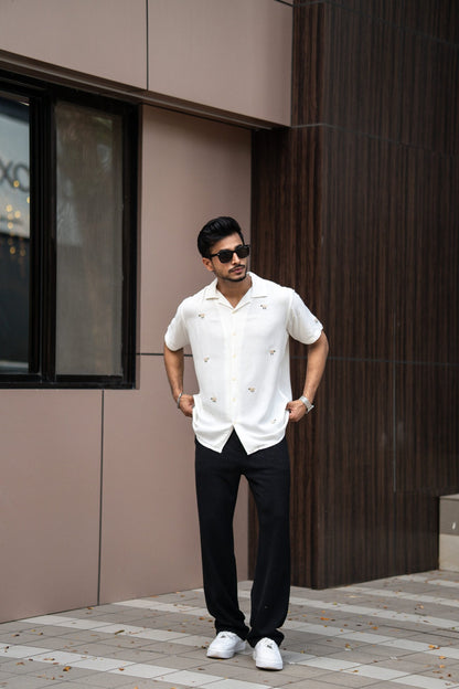 SHEEP EMBRODIERY HALF SLEEVES SHIRT image 2