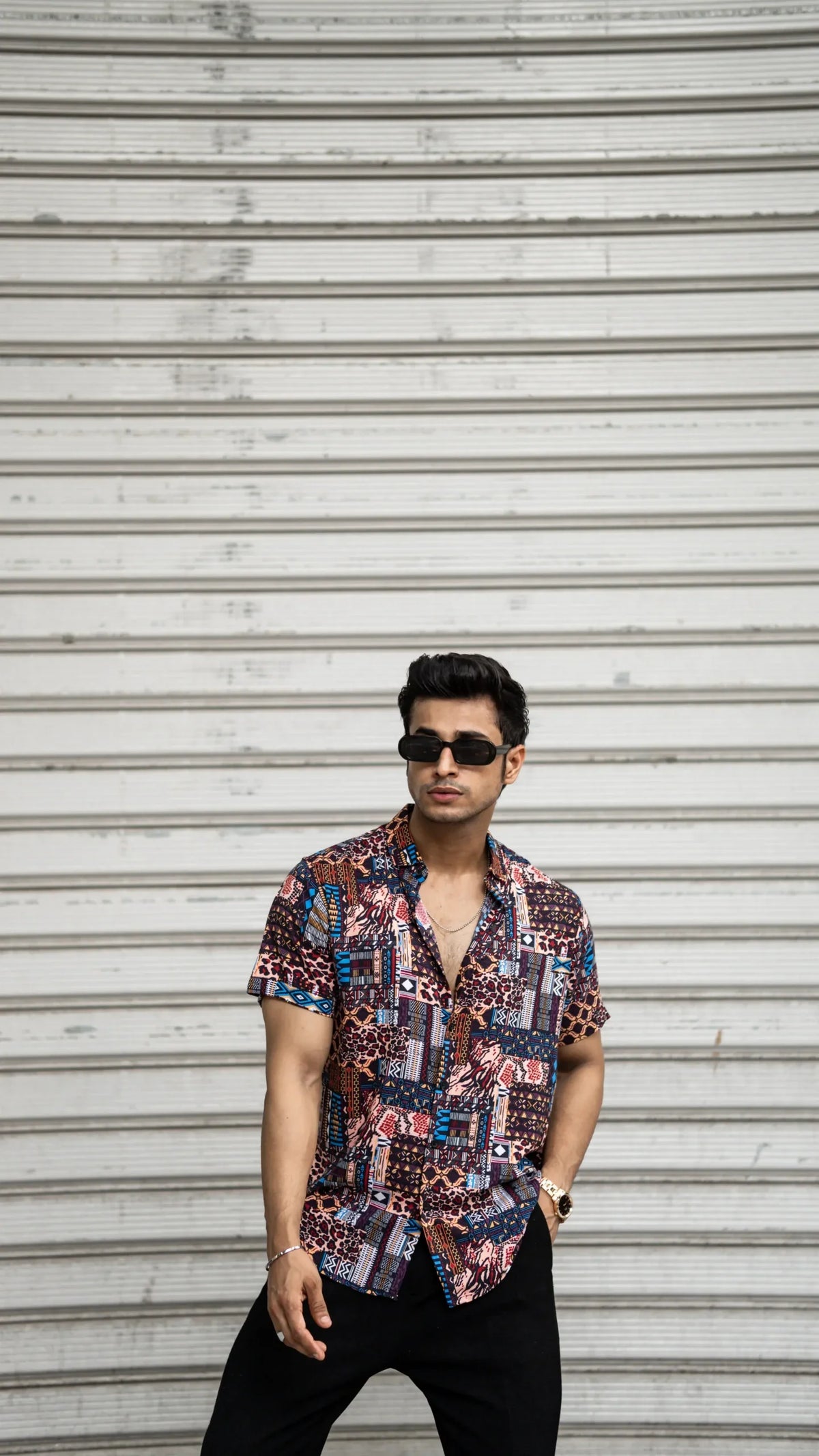 Multi Colour Abstract Printed Rayon Half Sleeves Shirt image 4