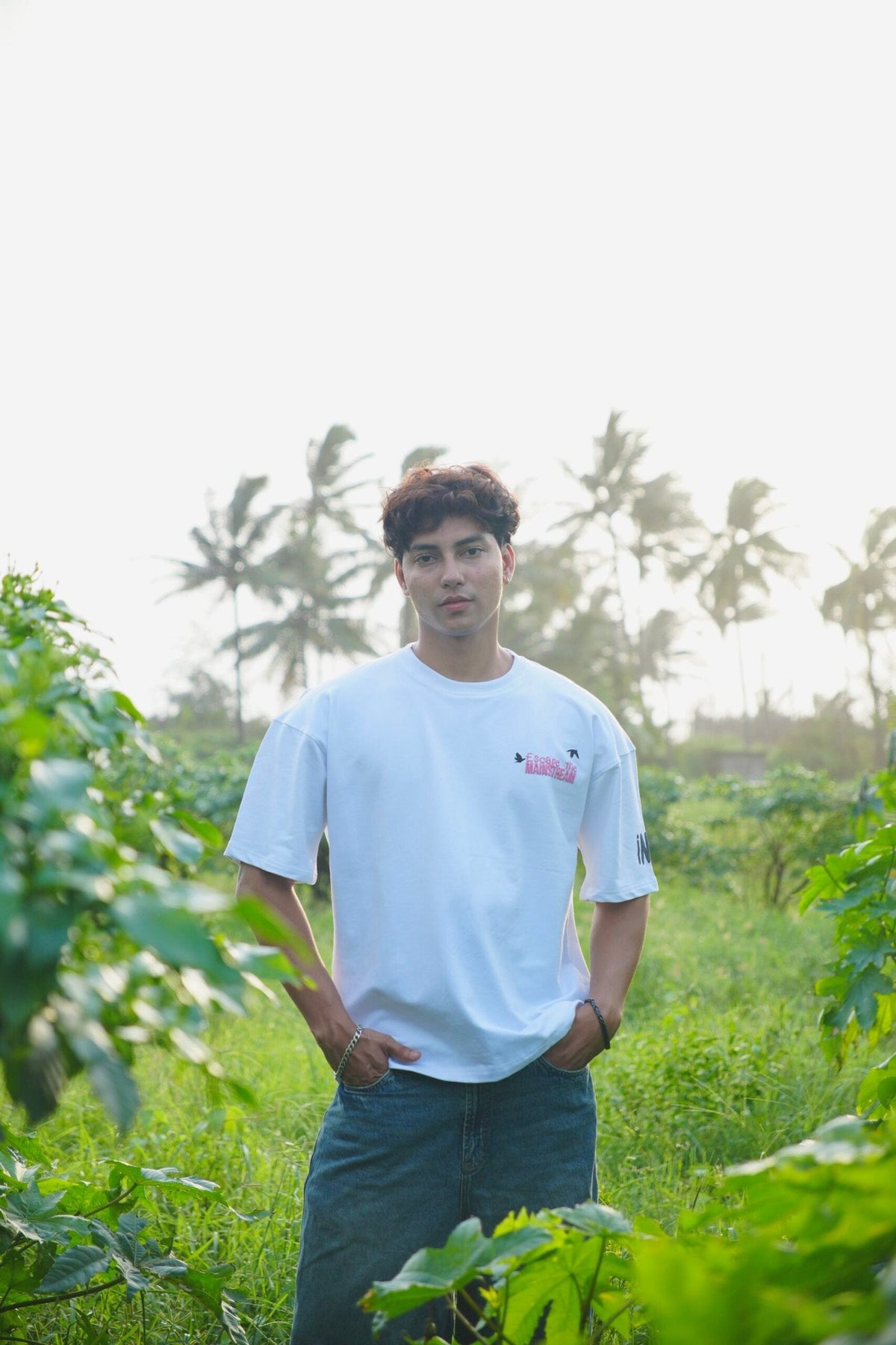 White Printed Heavy GSM Oversized T-Shirt image 6