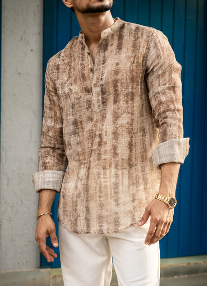 Abstract Printed Full Sleeves Kurta image 0