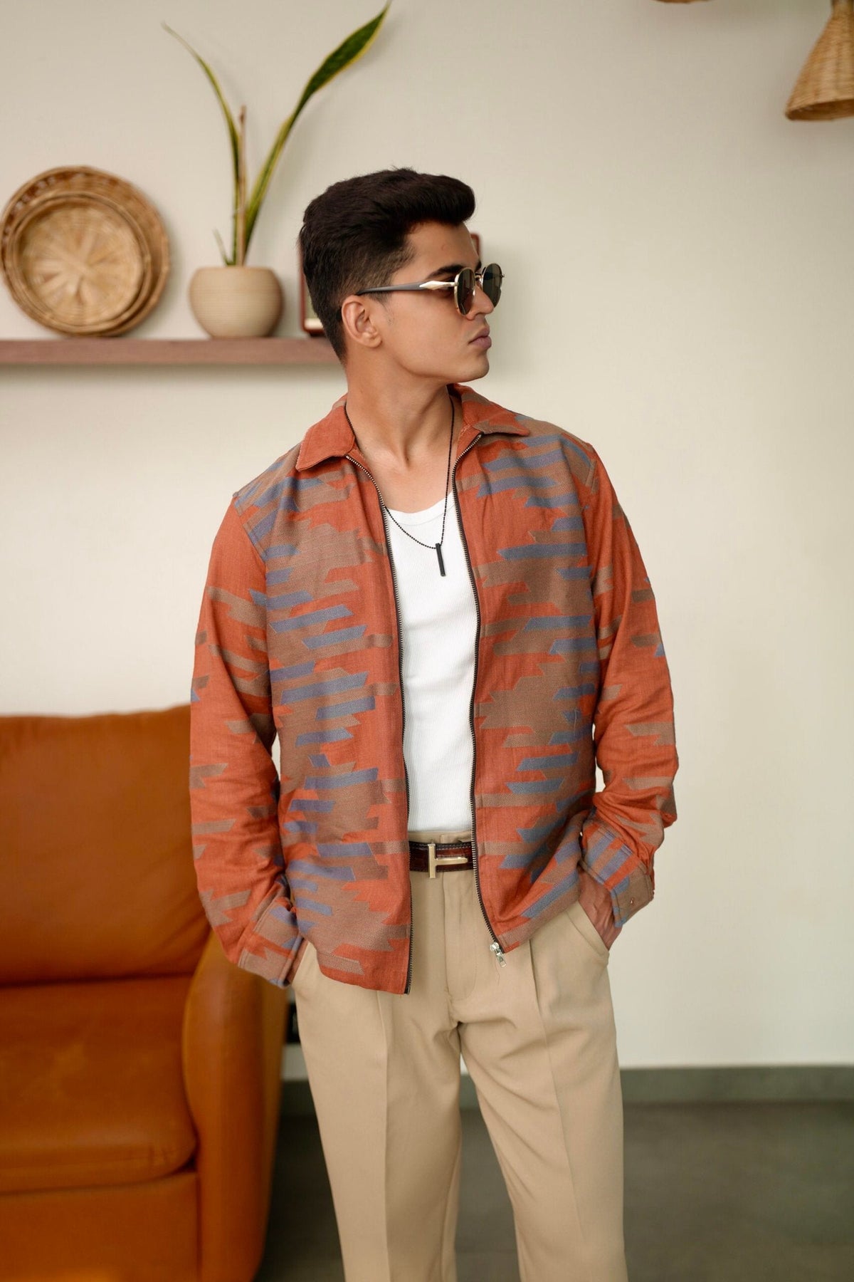 Brick Wave Oversized Printed Shacket image 2